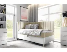 PRATO K28 wygodne łóżko kontynentalne z materacem 90x200, pojemnik na pościel